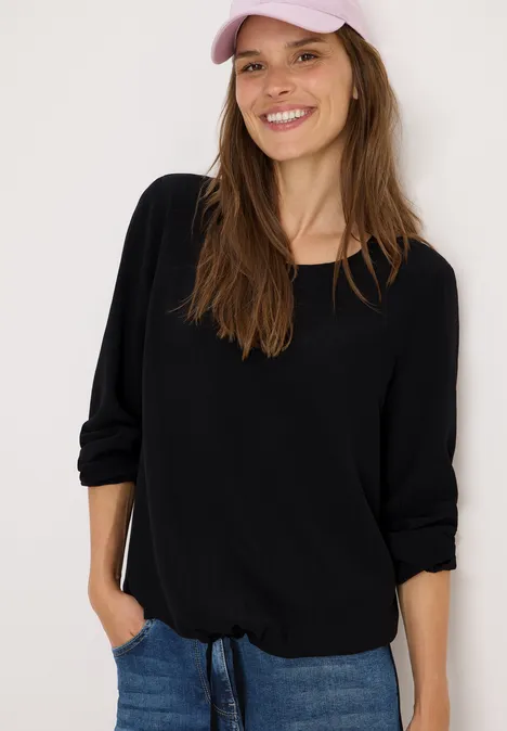 Blouse avec cordon de serrage Black