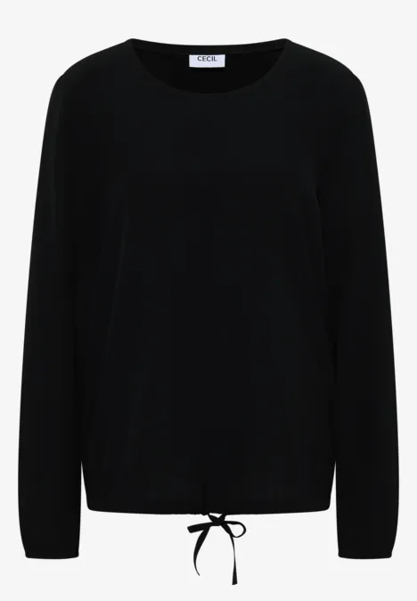 Bluse mit Tunnelzug Black