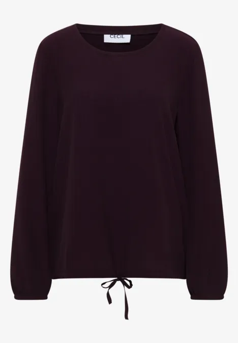 Bluse mit Tunnelzug eggplant red