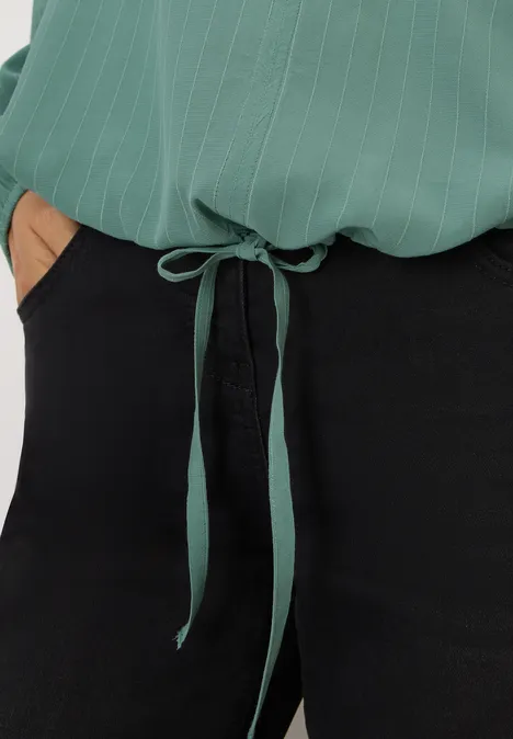 Bluse mit Tunnelzug jewel green