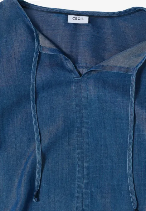 Lyocell Bluse mid blue wash