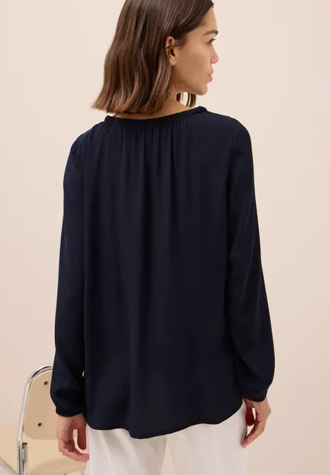 Crepe Bluse urban dark blue