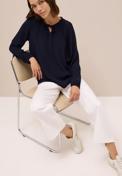 Crepe Bluse urban dark blue