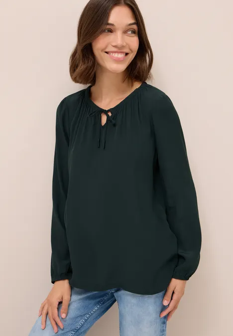 Crepe Bluse ink green