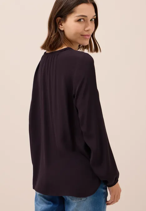 Crepe Bluse eggplant red