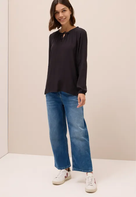Crepe Bluse eggplant red