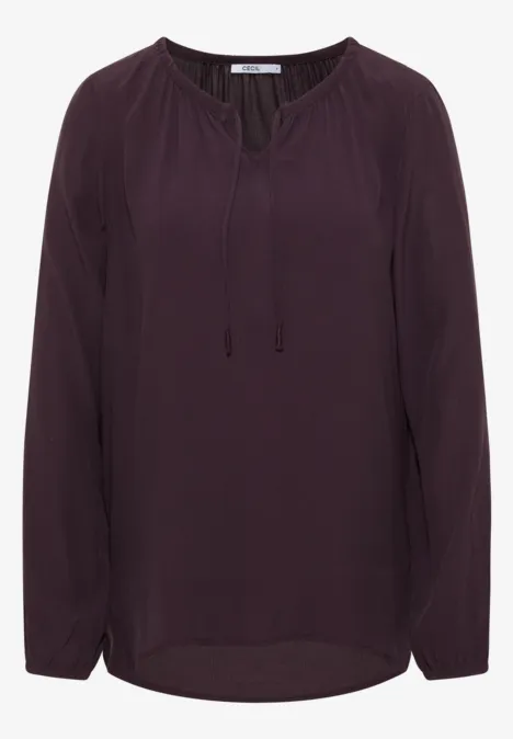 Crepe blouse eggplant red