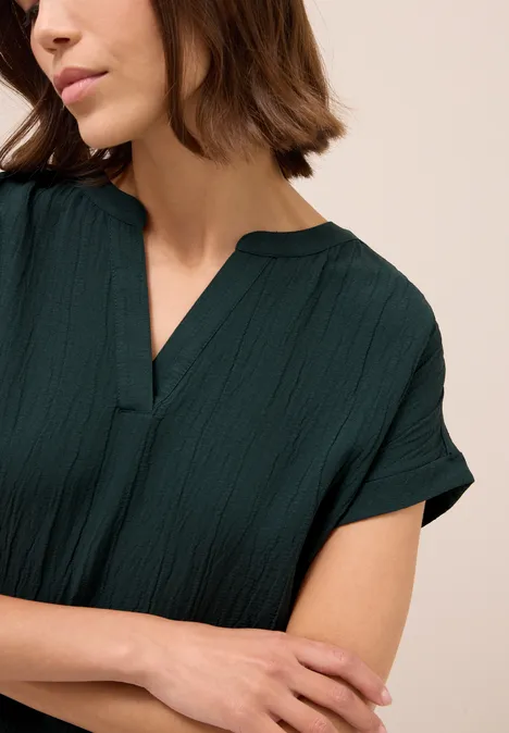 Blusenshirt mit Struktur ink green