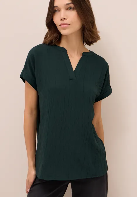 Blusenshirt mit Struktur ink green