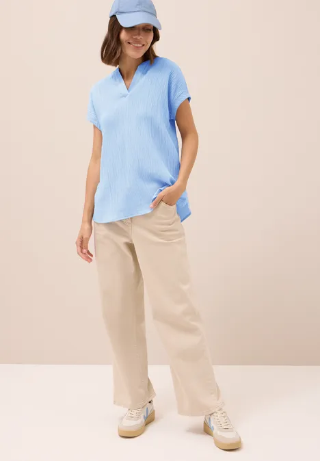 Blusenshirt mit Struktur light sky blue