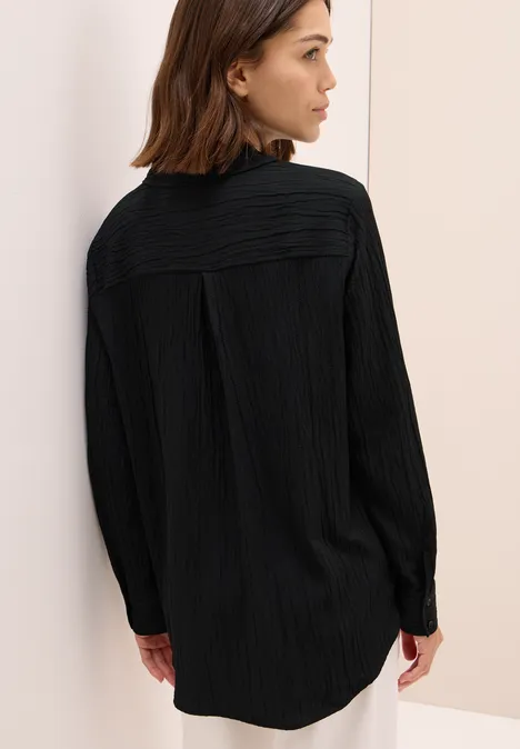 Hemdbluse mit Struktur Black