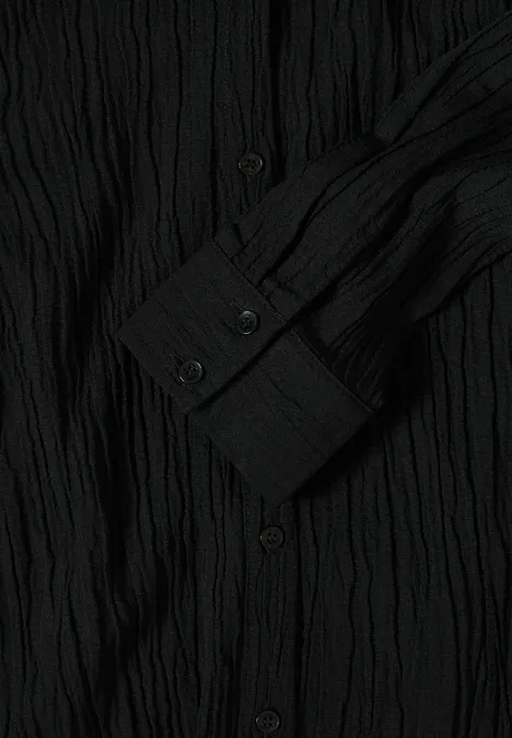Hemdbluse mit Struktur Black