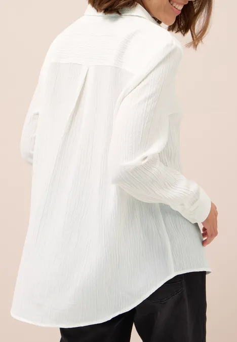 Hemdbluse mit Struktur vanilla white