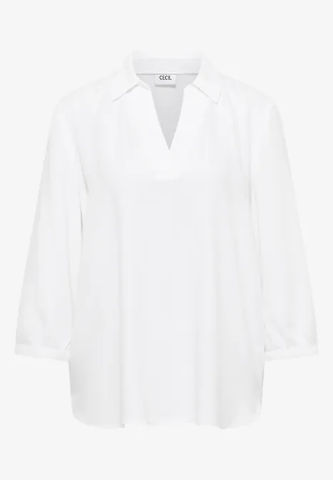 Bluse in Unifarbe White