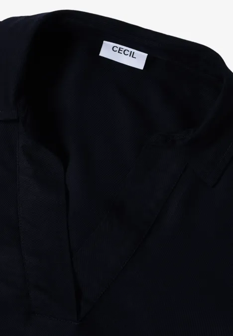 Bluse in Unifarbe urban dark blue
