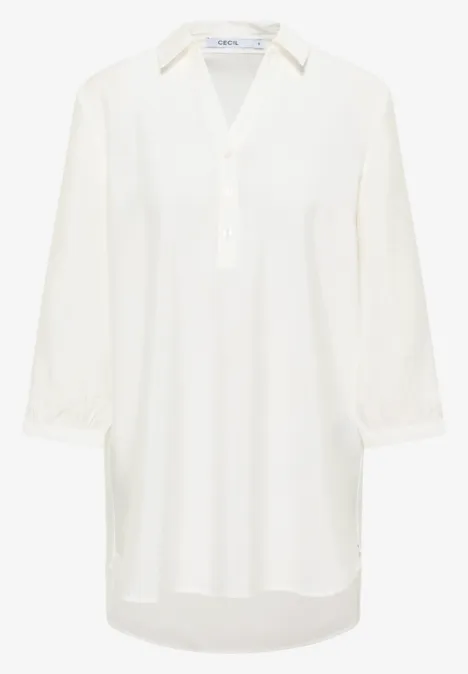 Blouse longue en couleur unie vanilla white
