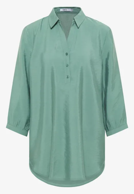 Blouse longue en couleur unie jewel green