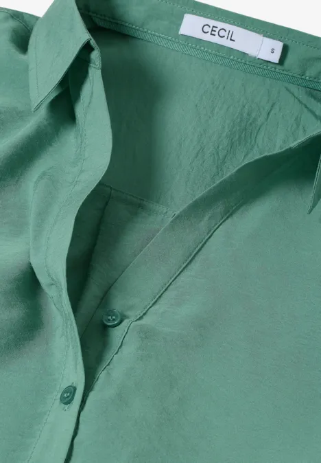 Lange Bluse in Unifarbe jewel green