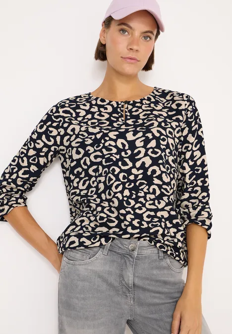 Gemusterte Bluse urban dark blue