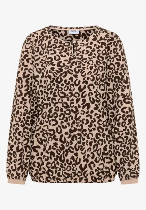 Gemusterte Bluse sandalwood beige