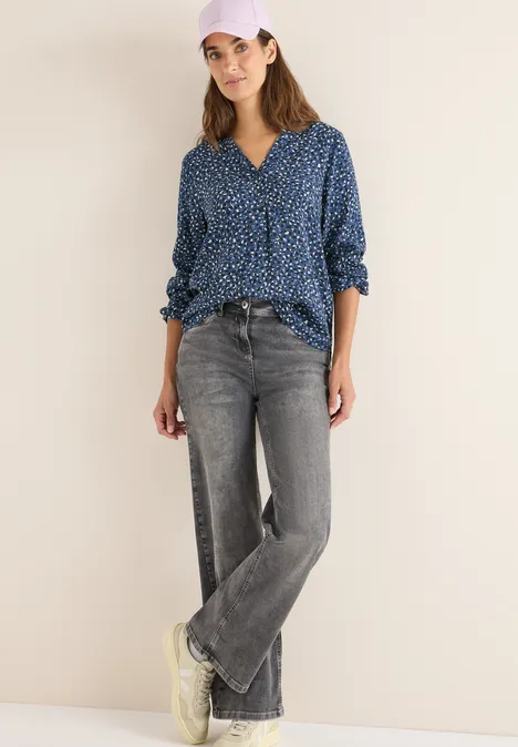Gemusterte Bluse urban dark blue
