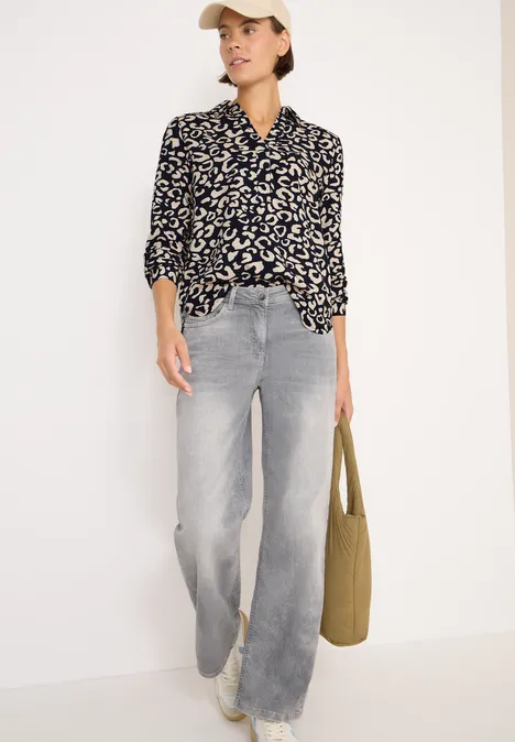 Gemusterte Bluse urban dark blue