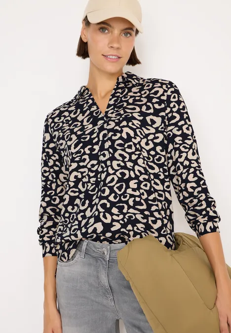 Gemusterte Bluse urban dark blue
