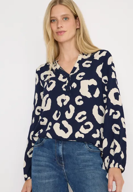 Gemusterte Bluse urban dark blue