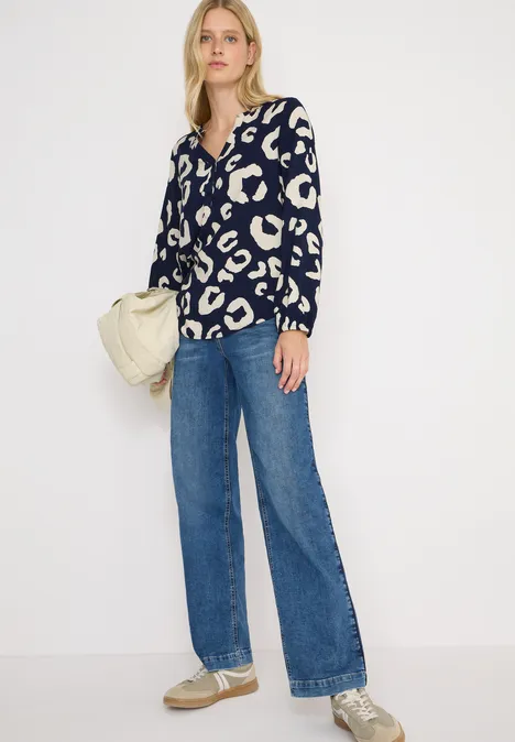 Gemusterte Bluse urban dark blue