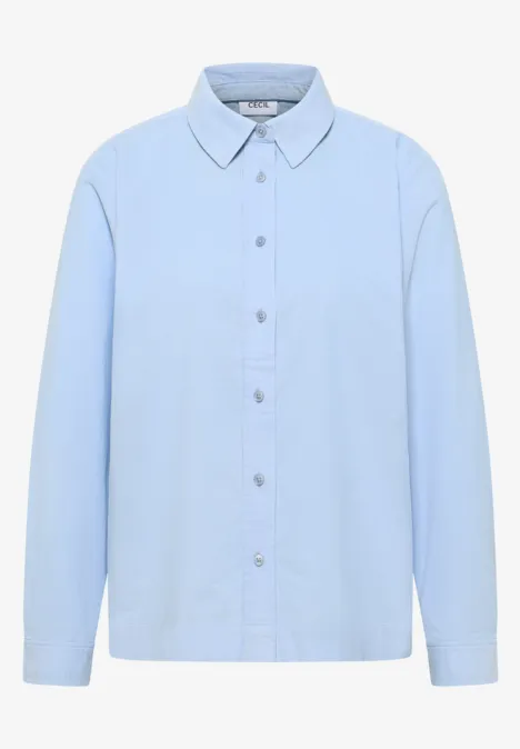 Sztruksowa bluzka koszulowa light sky blue