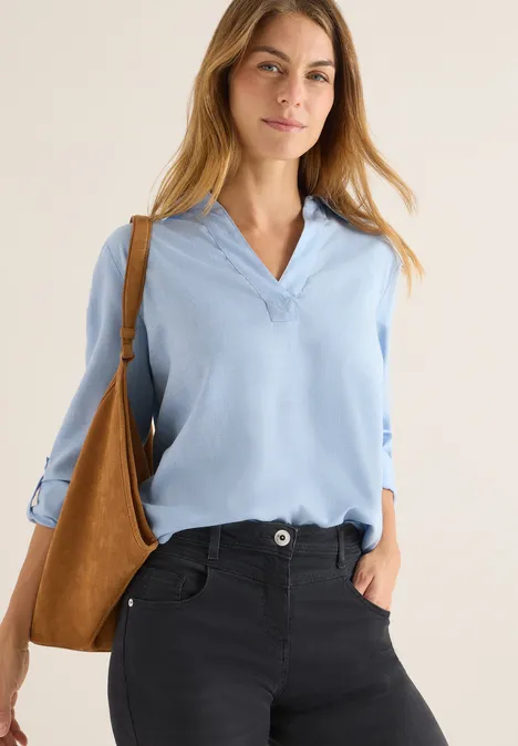 Melange Bluse light sky blue melange