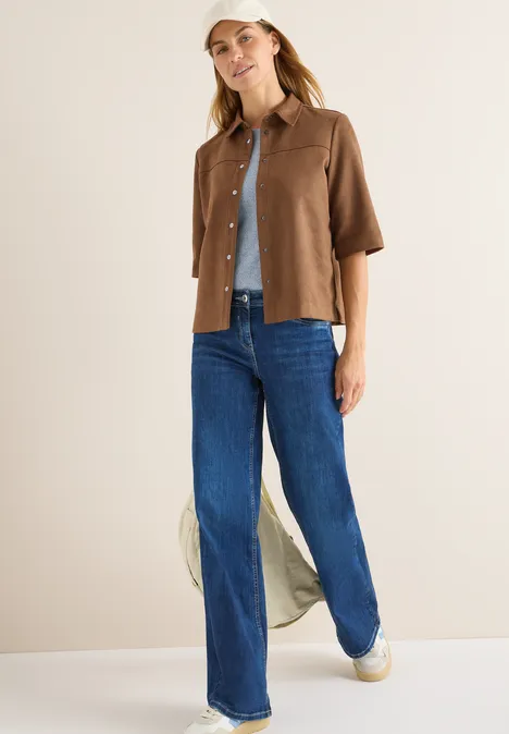 Veloursbluse mocha caramel