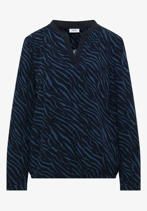 Blouse met zebraprint urban dark blue
