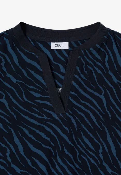 Bluse mit Zebra Print urban dark blue