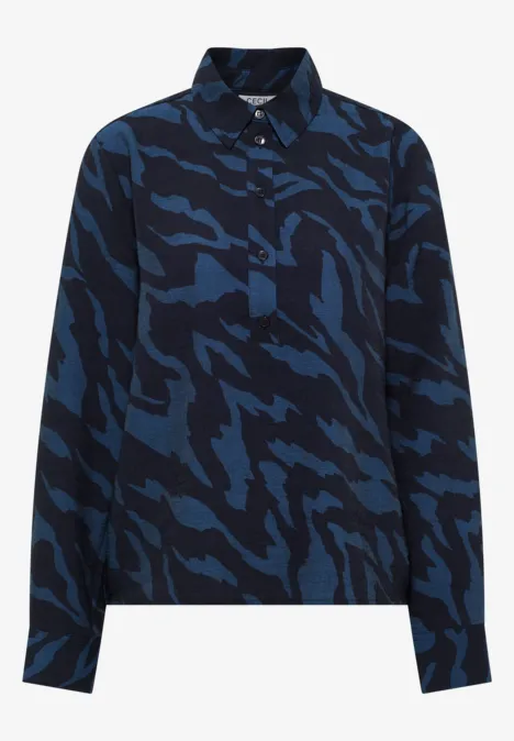 Gemusterte Bluse urban dark blue