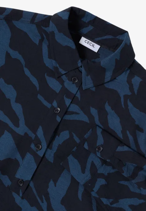 Gemusterte Bluse urban dark blue