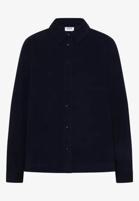 Sztruksowa bluzka koszulowa urban dark blue