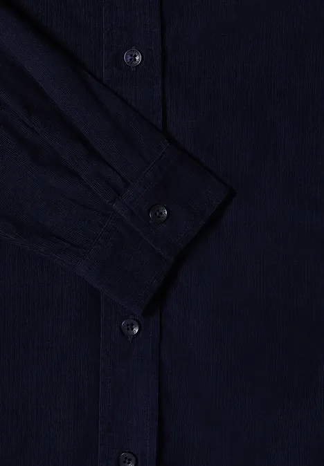 Cordhemdbluse urban dark blue