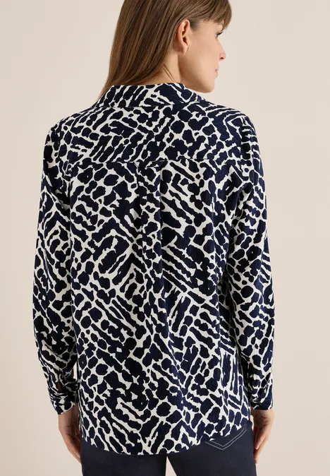 Gemusterte Bluse urban dark blue
