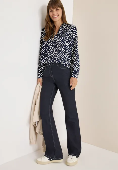 Gemusterte Bluse urban dark blue