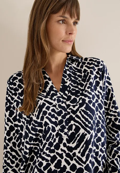 Gemusterte Bluse urban dark blue
