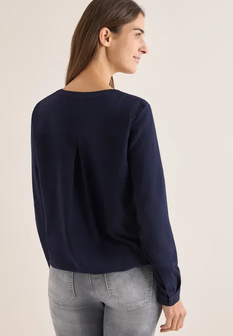 Bluse in Unifarbe urban dark blue