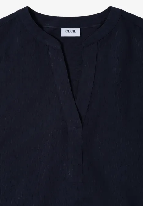 Bluse in Unifarbe urban dark blue