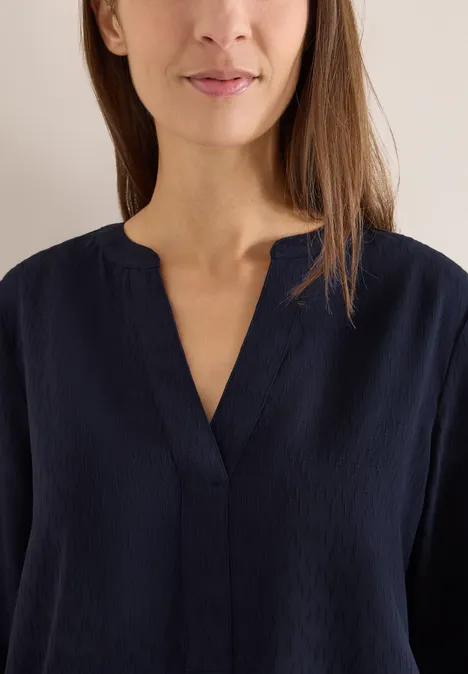Bluse in Unifarbe urban dark blue