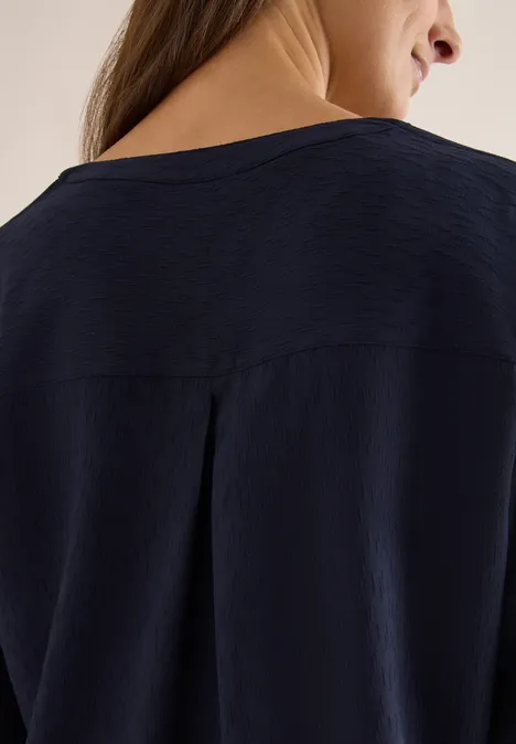Bluse in Unifarbe urban dark blue