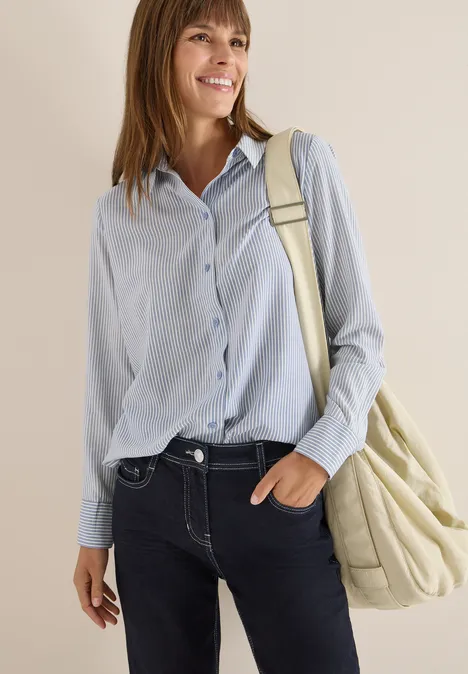 Gestreifte Longblouse blouse blue
