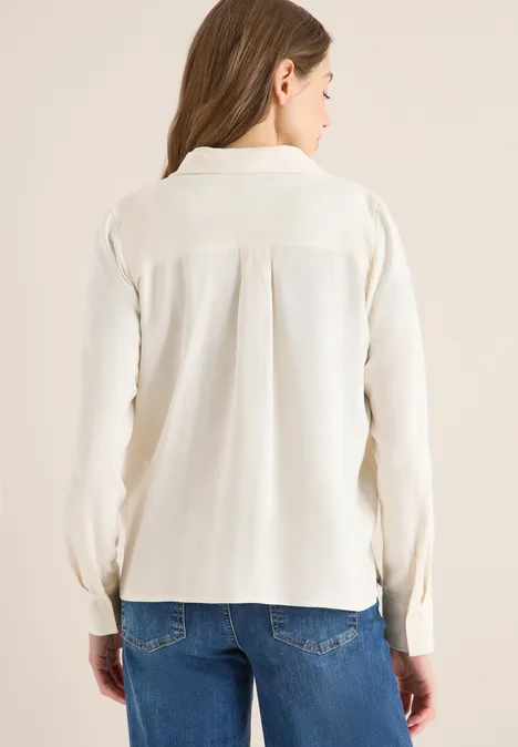 Softe Melange Hemdbluse oat milk beige melange
