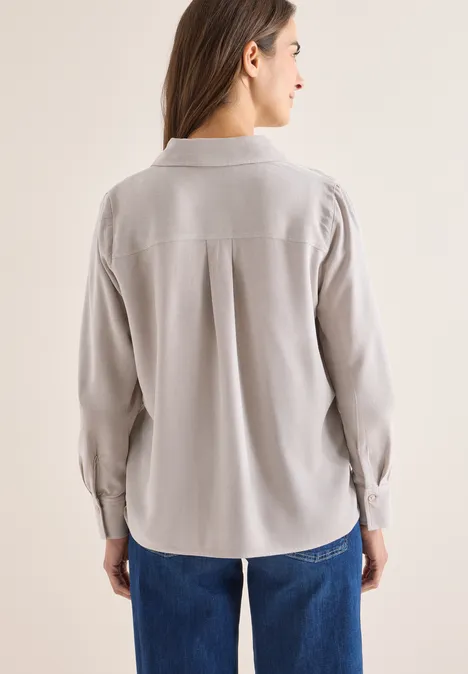 Softe Melange Hemdbluse chocolate mousse melange