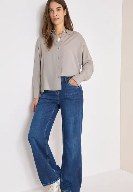 Softe Melange Hemdbluse chocolate mousse melange