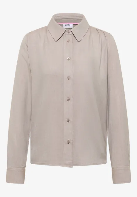 Softe Melange Hemdbluse chocolate mousse melange